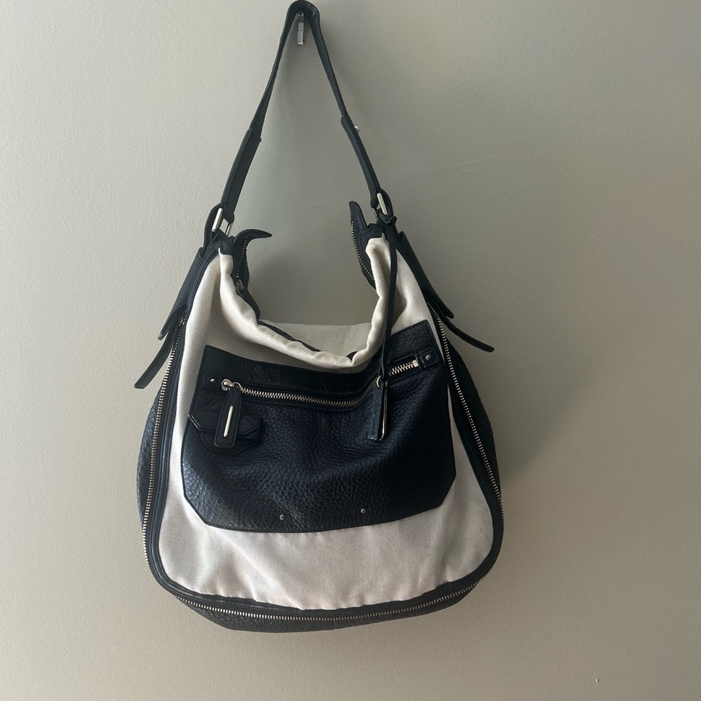10 Crosby Derek Lam Stylish Black and Cream Women's Bag